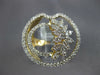 ESTATE LARGE .85CT DIAMOND 14KT TWO TONE GOLD 3D MULTI LEAF CIRCULAR FUN RING