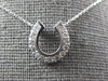 ESTATE .26CT DIAMOND 14KT WHITE GOLD CLASSIC HORSE SHOE LUCKY FUN PENDANT #26969