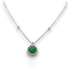 6.62CT DIAMOND & AAA EMERALD 18K 2 TONE GOLD 3D HAND ETCHED FLOWER LOVE NECKLACE