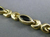 ESTATE 14KT YELLOW GOLD 3D BLACK ONYX MARQUISE HANDCRAFTED LINK LOVE BRACELET