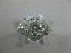 ESTATE LARGE 1.50CT DIAMOND 14KT WHITE GOLD 3D CLUSTER SQUARE FILIGREE LOVE RING