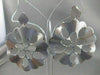 ESTATE LARGE DESIGNER 14K WHITE GOLD ROUND HANGING FLOWER HOOP EARRINGS 50M 2584