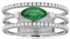 .78CT DIAMOND & AAA EMERALD 14KT WHITE GOLD PAST PRESENT FUTURE ANNIVERSARY RING
