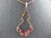 1.90CT DIAMOND & AAA PINK SAPPHIRE & RUBY 14K ROSE GOLD FLOWER TEAR DROP PENDANT