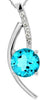 1.55CT DIAMOND & AAA BLUE TOPAZ 14KT WHITE GOLD SEMI INFINITY FLOATING PENDANT