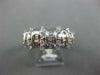 WIDE 1.36CT DIAMOND 14KT 2 TONE GOLD ROUND & BAGUETTE MULTI ROW ANNIVERSARY RING