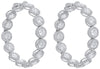 EXTRA LARGE 12.2CT DIAMOND 18KT WHITE GOLD ROUND HALO INSIDE OUT HOOP EARRINGS
