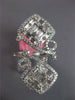 EXTRA LARGE 1.80CT DIAMOND 18KT WHITE GOLD ROUND & BAGUETTE INVISIBLE HALO RING