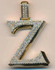 ESTATE EXTRA LARGE 1.48CT DIAMOND 14K YELLOW GOLD Z INITIAL FUN FLOATING PENDANT