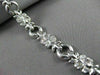 ANTIQUE WIDE .64CT DIAMOND 14KT WHITE GOLD 3D LINK FLORAL LOVE BRACELET #11573