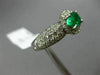ESTATE LARGE 3.79CT DIAMOND & AAA EMERALD PLATINUM 3D OVAL PAVE ANNIVERSARY RING
