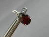 ESTATE 2.97CT DIAMOND & AAA EXTRA FACET GARNET 14K WHITE GOLD OVAL STUD EARRINGS