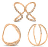 ESTATE .31CT DIAMOND 14KT ROSE GOLD CLASSIC ROUND 2 ROW V SHAPE TENSION FUN RING