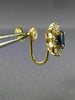 ESTATE 1.60CT DIAMOND & AAA SAPPHIRE 14K YELLOW GOLD FRENCH BACK EARRINGS #25277