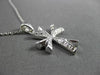 ANTIQUE SMALL .20CT DIAMOND 18KT WHITE GOLD 3 DIMENSIONAL CROSS PENDANT #22969