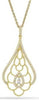 ESTATE 0.35CT DIAMOND 14KT WHITE GOLD CLASSIC OPEN FLOWER TEAR DROP FUN PENDANT