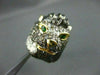 ANTIQUE LARGE 2.39CT COLOR DIAMOND & EMERALD 18KT YELLOW & BLACK GOLD LION RING