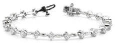 4.0CT DIAMOND 14KT WHITE GOLD ROUND BY THE YARD MULTI LEAF FUN TENNIS BRACELET
