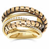 ESTATE LARGE .71CT DIAMOND 18KT YELLOW GOLD 3D MULTI ROW CRISS CROSS SNAKE RING