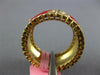 WIDE 1.46CT DIAMOND & RED ENAMEL 18KT YELLOW GOLD MULTI FLOWER ETERNITY FUN RING
