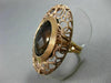 ANTIQUE MASSIVE 12.0CT AAA SMOKY TOPAZ 14K ROSE GOLD 3D OPEN FILIGREE OVAL RING