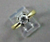 ESTATE .52CT DIAMOND 14KT W&Y GOLD SOLITAIRE FLORAL ENGAGEMENT RING #11348