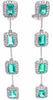 LARGE 4.63CT DIAMOND & AAA EMERALD 18KT WHITE GOLD ROUND & EMERALD CUT EARRINGS