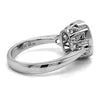 3.28CT DIAMOND & AAA SAPPHIRE 18KT WHITE GOLD CUSHION & ROUND BEZEL 3 STONE RING