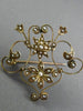 ANTIQUE VICTORIAN 14K YELLOW GOLD AAA PEARL HANDCRAFTED FILIGREE STAR PIN BROOCH