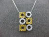 .55CT DIAMOND & AAA YELLOW SAPPHIRE 14KT WHITE GOLD SQUARE & ROUND FUN NECKLACE