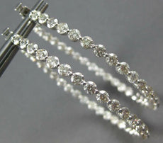 EXTRA LARGE 7.02CT DIAMOND 18KT WHITE GOLD 3D INSIDE OUT HOOP HANGING EARRINGS
