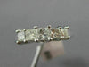 ESTATE .80CT DIAMOND 14KT WHITE GOLD 3D 5 STONE PRINCESS WEDDING ENGAGEMENT RING