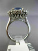 LARGE GIA 11.80CT DIAMOND & AAA SAPPHIRE PLATINUM PRINCESS DIANA ENGAGEMENT RING