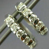 ESTATE .80CT DIAMOND 18KT WHITE GOLD CHANNEL 5 STONE ROUND HUGGIE HOOP EARRINGS