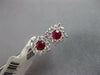 ESTATE .90CT DIAMOND & AAA RUBY 18KT WHITE GOLD 3D ROUND FLOWER STUD EARRINGS