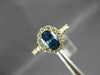 ESTATE 1.47CT DIAMOND & AAA SAPPHIRE 14KT YELLOW GOLD OVAL HALO ENGAGEMENT RING