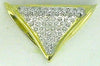 1.0CT DIAMOND 14KT YELLOW GOLD 3D ROUND CLASSIC PAVE TRIANGULAR SLIDER PENDANT