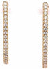 ESTATE .55CT DIAMOND 18K YELLOW GOLD 3D ROUND CLASSIC OVAL HOOP HANGING EARRINGS