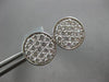 ESTATE LARGE 1.35CT DIAMOND 18KT WHITE GOLD CLASSIC PAVE CIRCULAR STUD EARRINGS