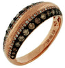 ESTATE .67CT WHITE & MOCHA DIAMOND 14KT ROSE GOLD SEMI ETERNITY ANNIVERSARY RING
