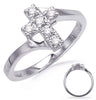 ESTATE .35CT DIAMOND 14KT WHITE GOLD 3D CLASSIC CROSS FUN RING