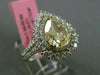 LARGE GIA 4.25CT WHITE & FANCY YELLOW DIAMOND 18KT TWO TONE GOLD ENGAGEMENT RING