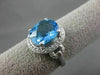 ESTATE 3.53CTW DIAMOND & AAA EXTRA FACET BLUE TOPAZ 14KT WHITE GOLD OVAL RING