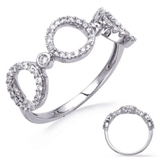 ESTATE .30CT DIAMOND 14KT WHITE GOLD 3D CIRCLE OF LIFE ETOILE LOVE RING