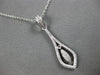 ESTATE .20CT DIAMOND 14KT WHITE GOLD 3D ROUND TEAR DROP FUN FLOATING PENDANT