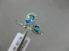 WIDE .81CT DIAMOND & AAA ROUND & PEAR SHAPE BLUE TOPAZ 14K WHITE GOLD SNAKE RING