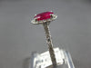 ESTATE 1.76CT DIAMOND & AAA RUBY 14K WHITE GOLD 3D OVAL & ROUND ENGAGEMENT RING