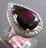 LARGE 7.16CT DIAMOND & AAA RHODOLITE 18KT WHITE GOLD PEAR SHAPE ENGAGEMENT RING