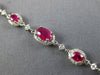 ESTATE 2.41CT DIAMOND & AAA RUBY 18KT WHITE GOLD OVAL HALO CLASSIC LOVE BRACELET