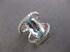 EXTRA LARGE 7.35CT DIAMOND & AAA AQUAMARINE 18KT WHITE GOLD CUSHION & ROUND RING